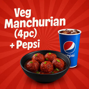Veg Manchurian Dry 4pc + Pepsi