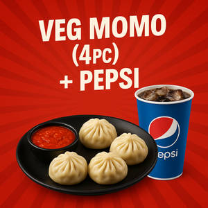 Veg Steam Momo 4pc + Pepsi