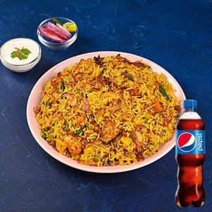 Vegetable Biryani (Regular Bowl) + Pepsi (250 ml)