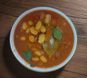 Rice+Beans Karakulambu+Rasam/Curd With Omelette