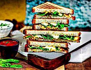 Cheese chutney sandwich                                                                                           