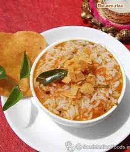 Rasam rice with appalam