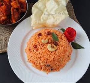 Tomato rice with appalam