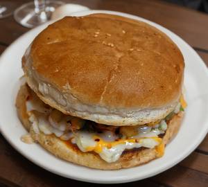 Aloo tikki cheese Burger with veg stuffing