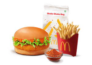 Korean Mc Aloo Tikki Burger+ Korean Shake Shake Fries (M)