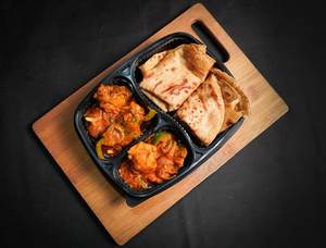2 Lachha Paratha with Chicken Kasha