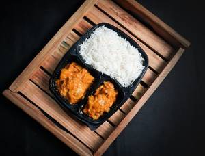 Steamed Rice With Dum Aloo Rasila