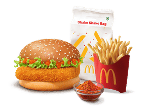 Korean Mc Spicy Paneer Burger + Korean Shake Shake Fries (M)