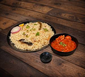 Bagara Rice with Red Chicken Curry ( Medium)