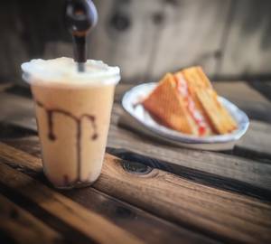 Grilled sandwich + cold coffee