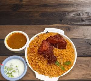 Hyderabadi Chicken Kebab Dum Biryani