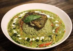 Pesto Grilled Fish Rice Bowl