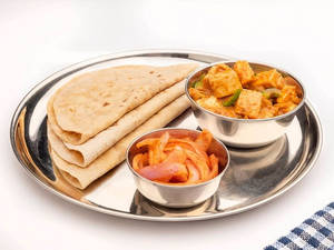 Kadhai Paneer With Roti Or Paratha Or Rice