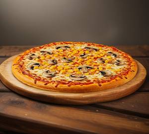 Corn mushroom pizza