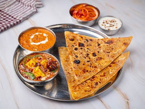 Kadhai Paneer & Dal Makhani With Roti Or Paratha Or Rice