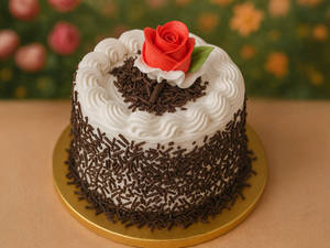 Floral Black Forest Cake [400 Grams]