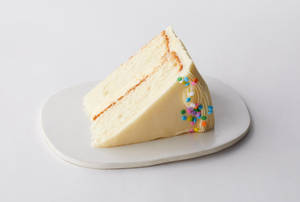 Vanilla Cake with Vanilla Buttercream Cake Slice