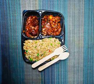 Veg Fried Rice With Veg Manchurian
