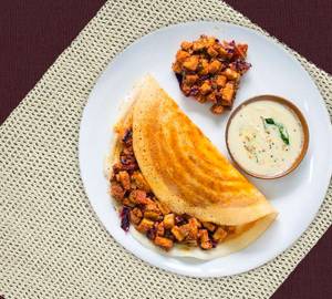 Small dosa (3 pieces ) with chicken keema curry