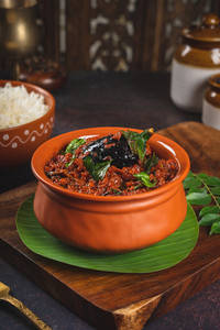 Gutti Vankai Curry With Bagara Rice