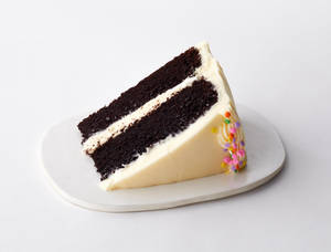 Chocolate Cake with Vanilla Buttercream Cake Slice