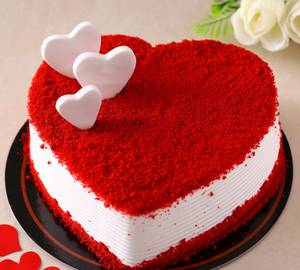Red Vanilla Heart Shape Cake
