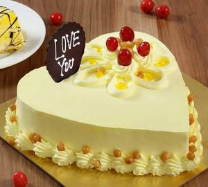 Butterscotch Heart Shape Cake