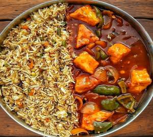 Paneer Chilli Gravy With Rice