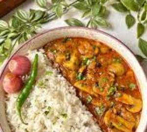 Mutter Mushroom Masala With Jeera Rice