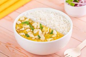 Peeli Dal Anda Tadka - Chawal