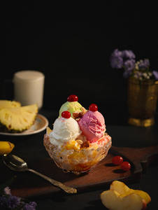 Fruit Salad With 3 In 1 Ice Cream