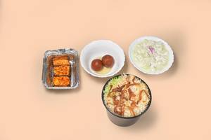 Veg Biryani + Paneer Tikka (3 Pieces) + Dessert
