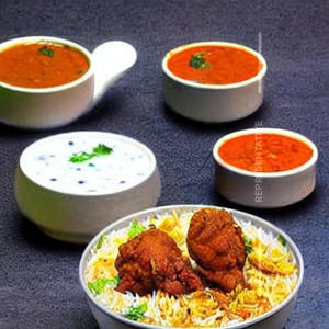 Fried Chicken Gravy Biryani