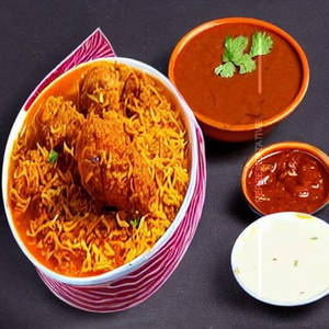 Special Fried Chicken Leg Piece Gravy Biryani