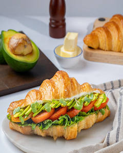 Sliced Avocado Croissant Sandwich