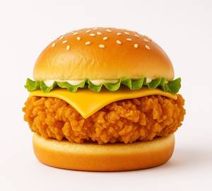 Fried Chicken Boom Burger with Cheese
