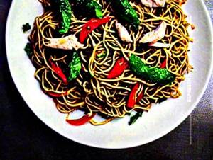 Chicken Pan Fried Noodles