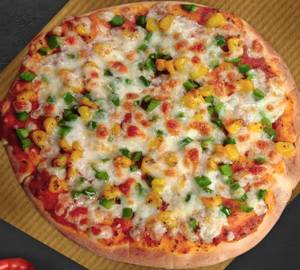 Capsicum + sweet corn pizza