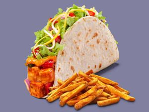 Soft Paneer Taco + Small Seasoned Fries