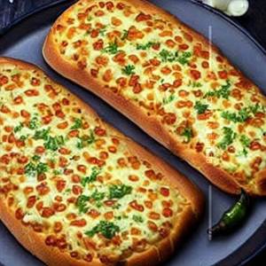 Chilli cheese garlic bread                                                                                                                              