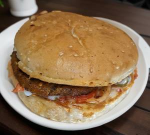 Aloo tikki burger with veg stuffing 