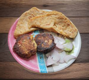 Delhi Jama Masjid Famous Chicken Shami kabab With Parantha Combo