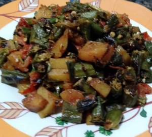 Aloo Bhindi Bhujiya