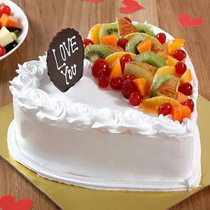 Love U Mom fruit heart cake