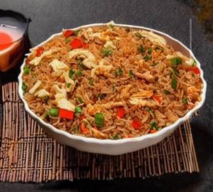 Triple egg chicken fried rice