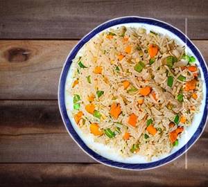 Soft chicken fried rice