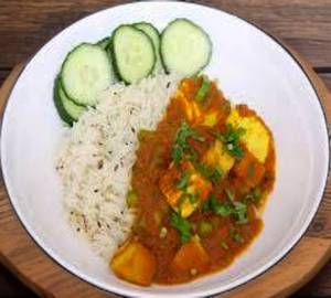 Matar paneer rice bowl
