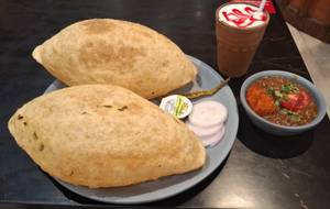 Chole Bhature + Sweet Lassi