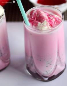 Rose Milkshake with Vanilla Ice cream