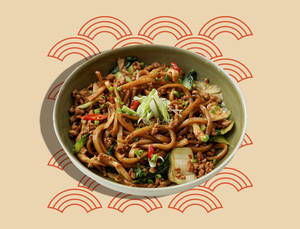 Yaki Udon Noodles with Chicken Mince